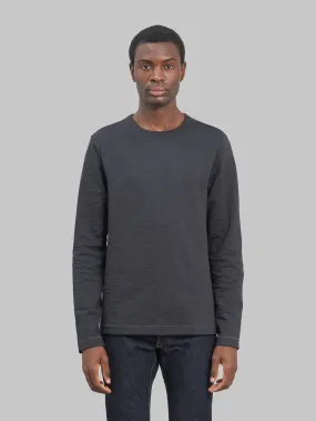 Merz b. Schwanen 2S18 Super Heavyweight 13.4oz Long Sleeve Crewneck Loopwheeled Relaxed Fit T-Shirt Charcoal
