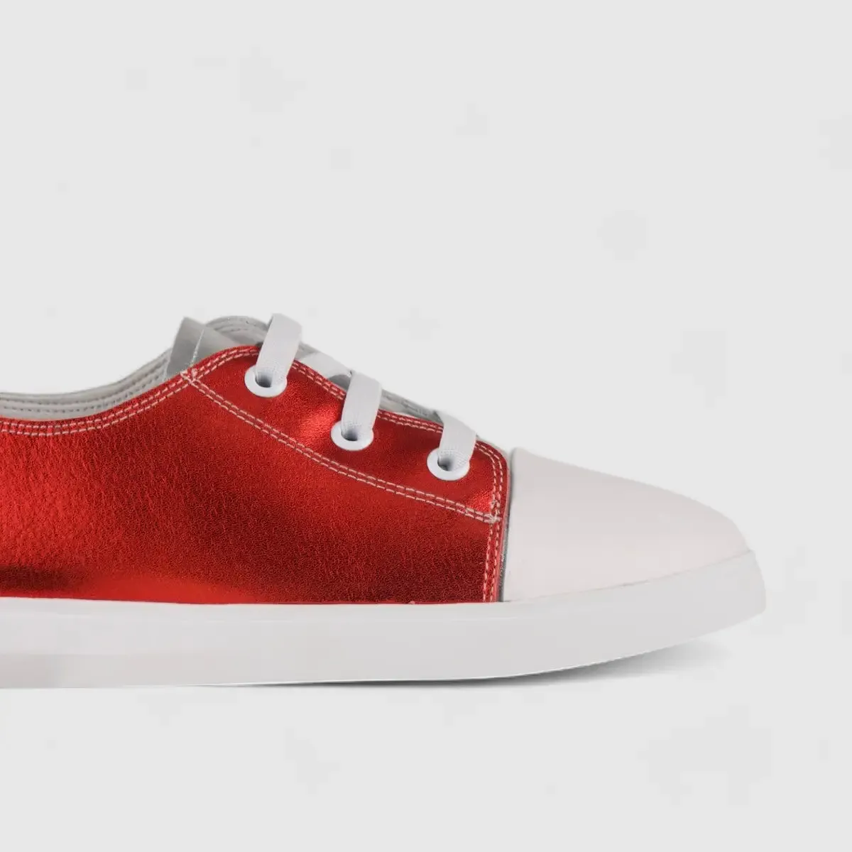 Morbido Ladies Leather Statement Sneakers Red 1719-6
