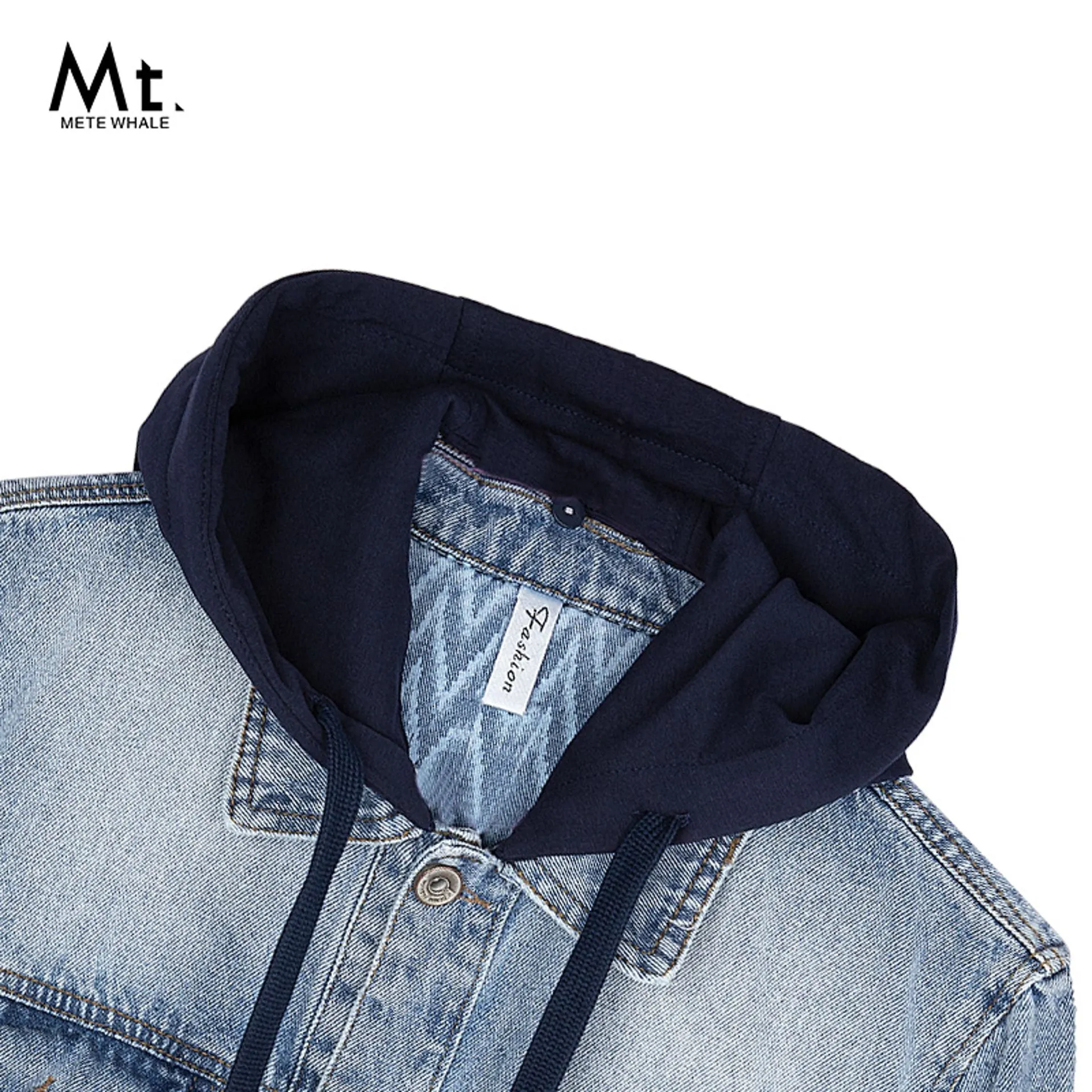Mt Light blue men's denim hooded jacket