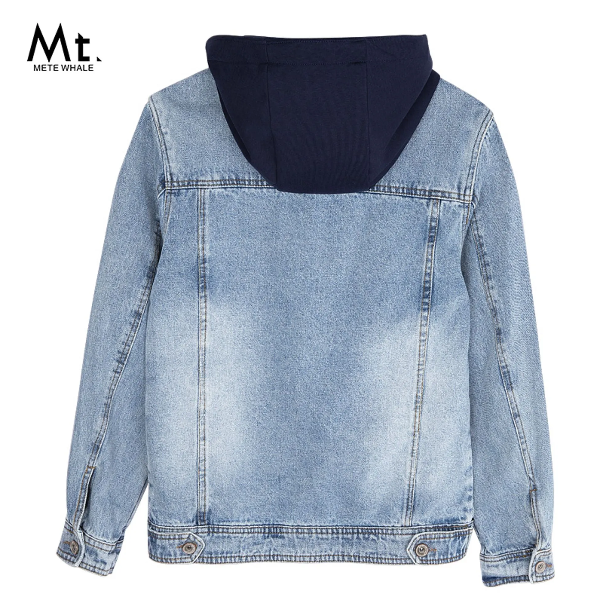 Mt Light blue men's denim hooded jacket