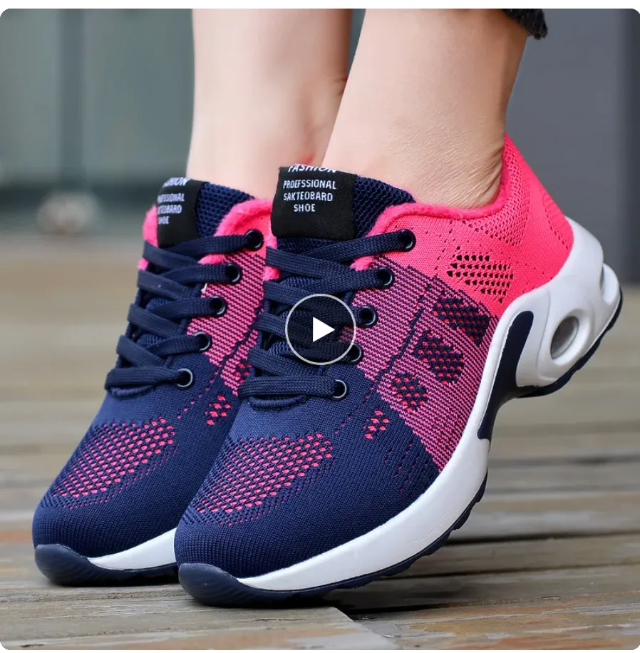 New Musabela Orthopedic Sneakers for Girls/Women,Slip-On Air Cushion Breathe Mesh Running Walking Shoes, Pink Sz 7.5