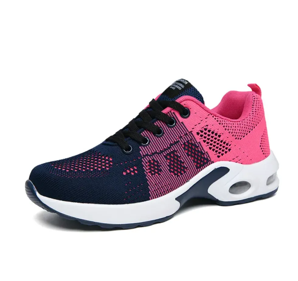 New Musabela Orthopedic Sneakers for Girls/Women,Slip-On Air Cushion Breathe Mesh Running Walking Shoes, Pink Sz 9