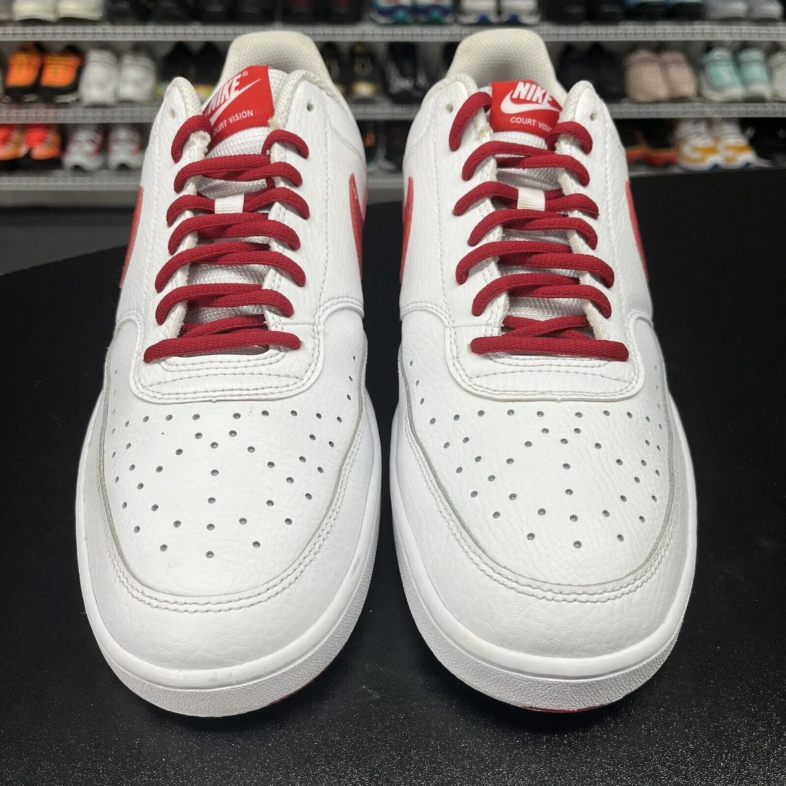 Nike Court Vision Low Swoosh Print Red Sneakers Shoes DM7588-100 Men's Size 11