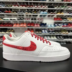 Nike Court Vision Low Swoosh Print Red Sneakers Shoes DM7588-100 Men's Size 11
