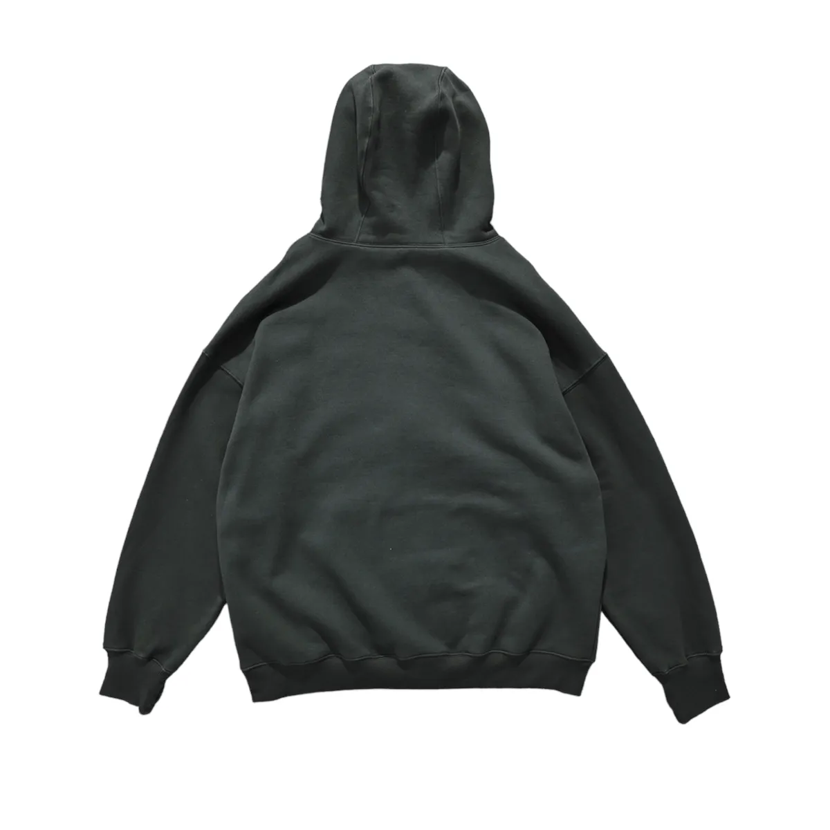 Oversized high neck zip front fleece hoodie