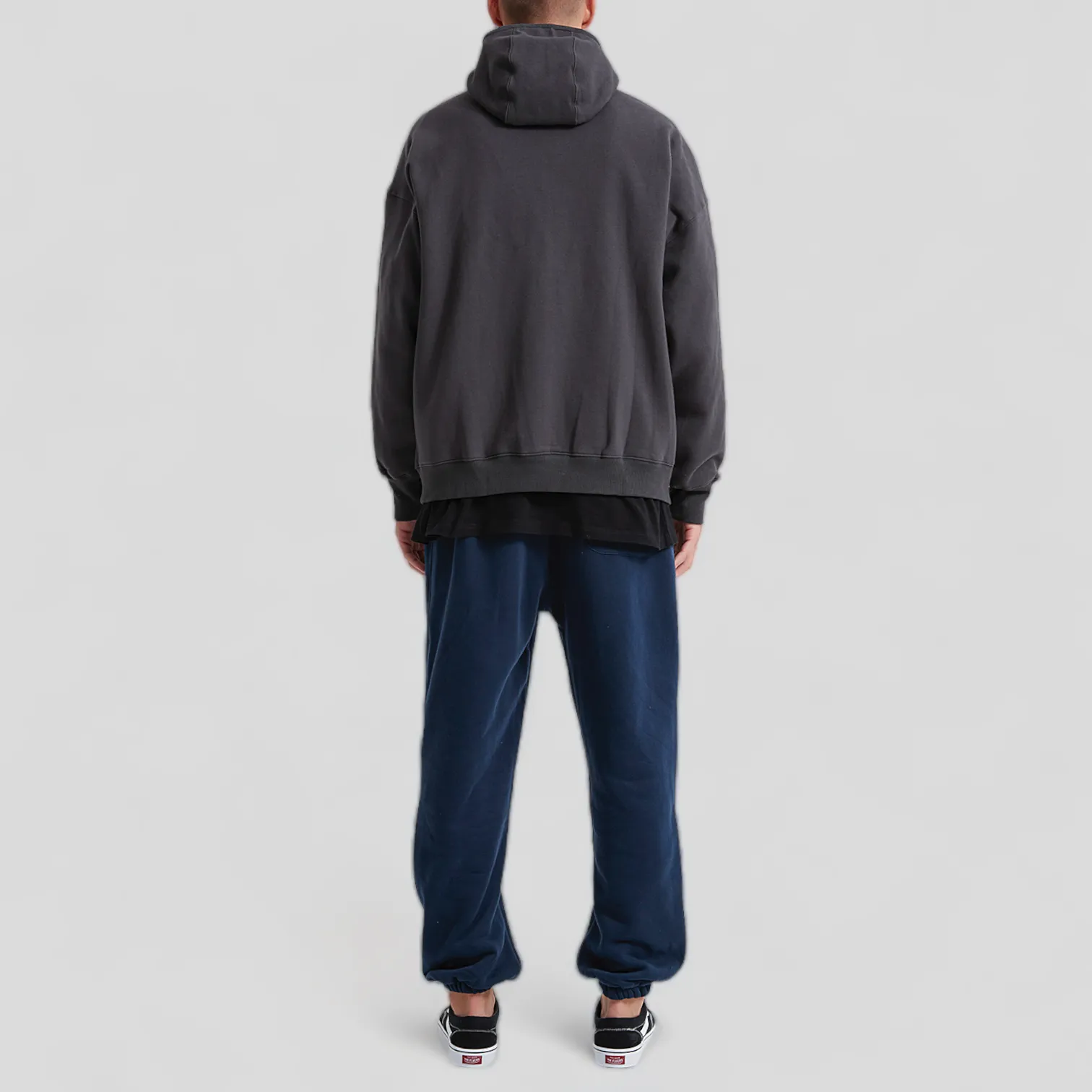 Oversized high neck zip front fleece hoodie