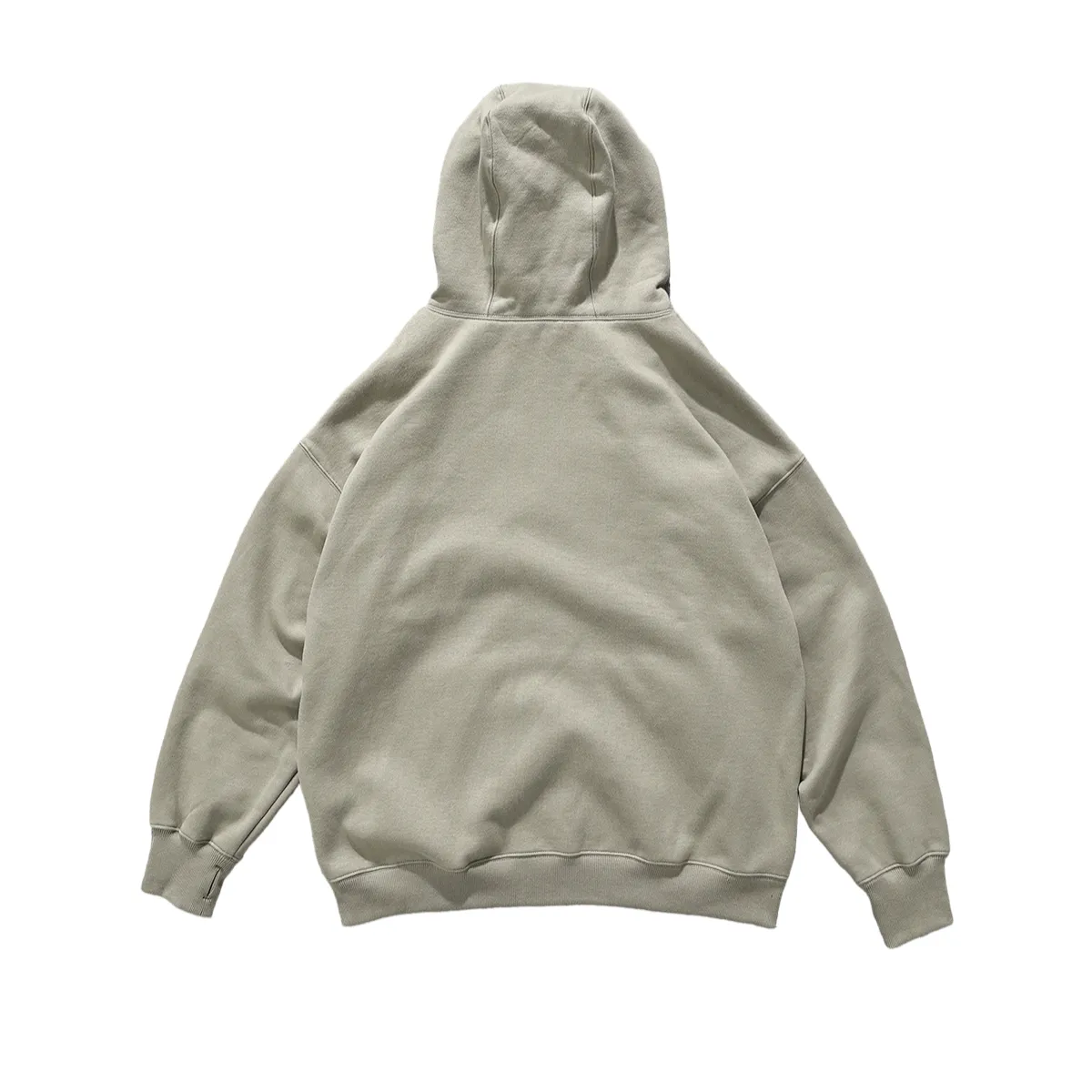 Oversized high neck zip front fleece hoodie