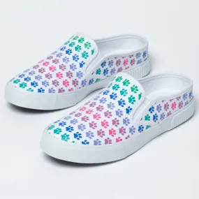 Paw Print Low-Back Slip-On Canvas Shoes