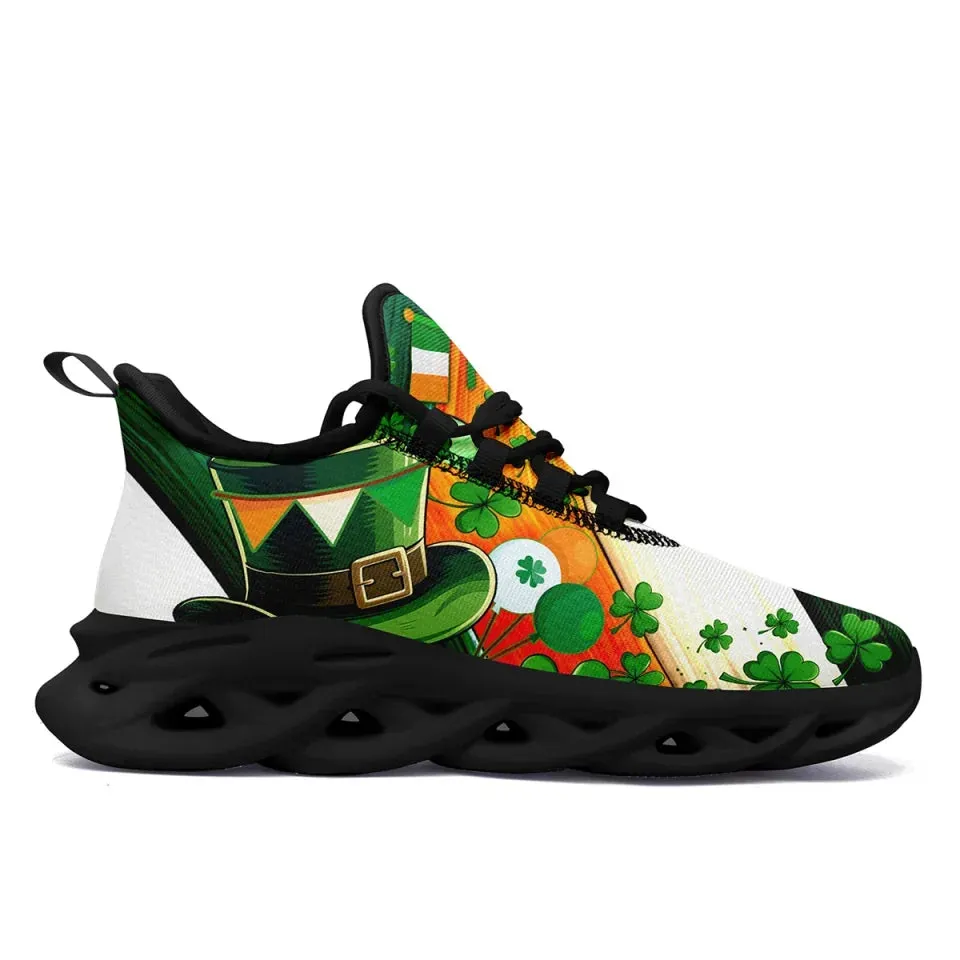 Personalized Clover Charm Sneakers,Personalized St. Paddy’s Day Walking Shoes