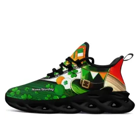 Personalized Clover Charm Sneakers,Personalized St. Paddy’s Day Walking Shoes