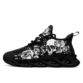Personalized Gothic Sneakers, Custom Skull Breathable Shoes, Skeleton Unisex Shoes