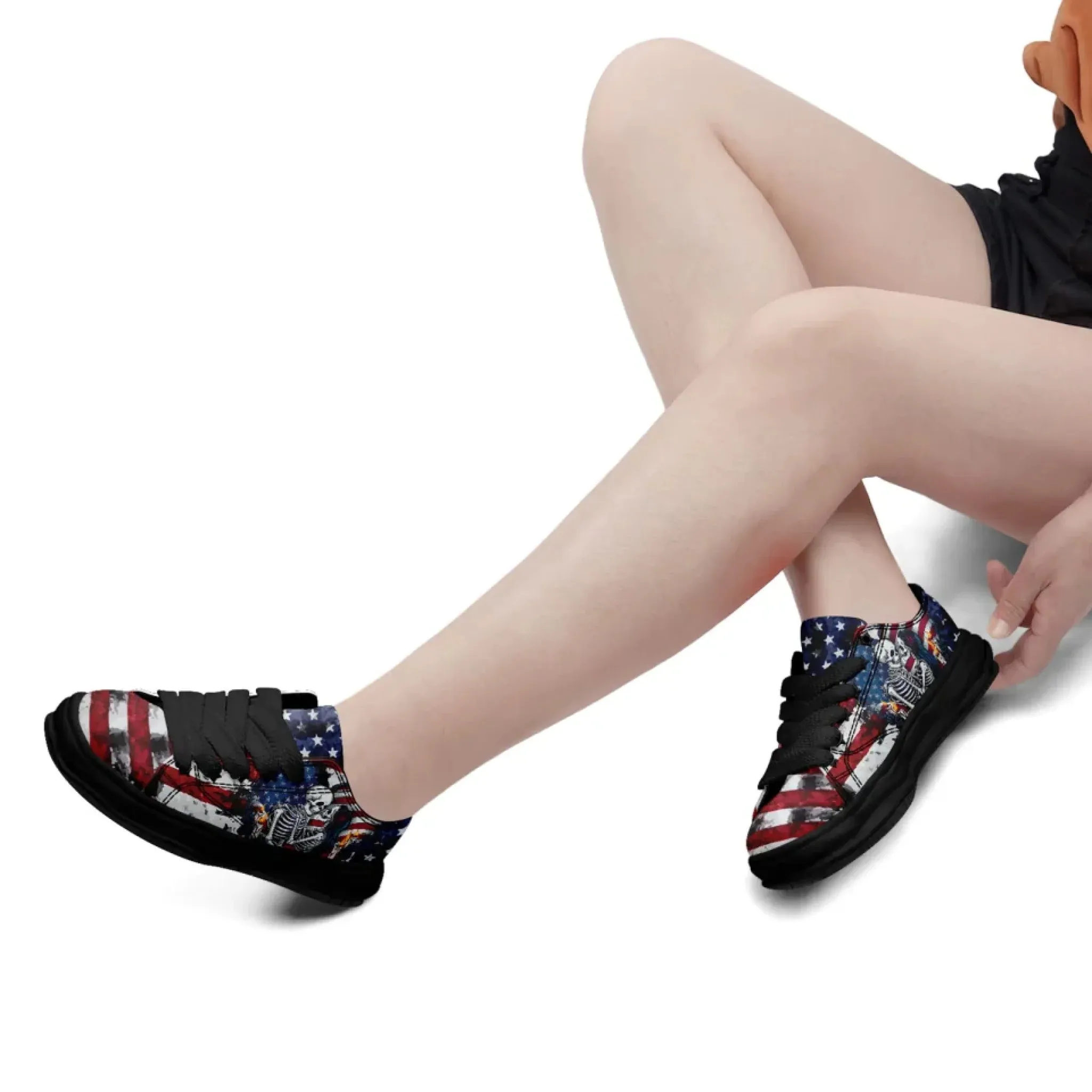 Personalized Gothic Style Sneakers, Custom Dark Gothic Shoes, Skull, Skeleton Comfortable Shoes