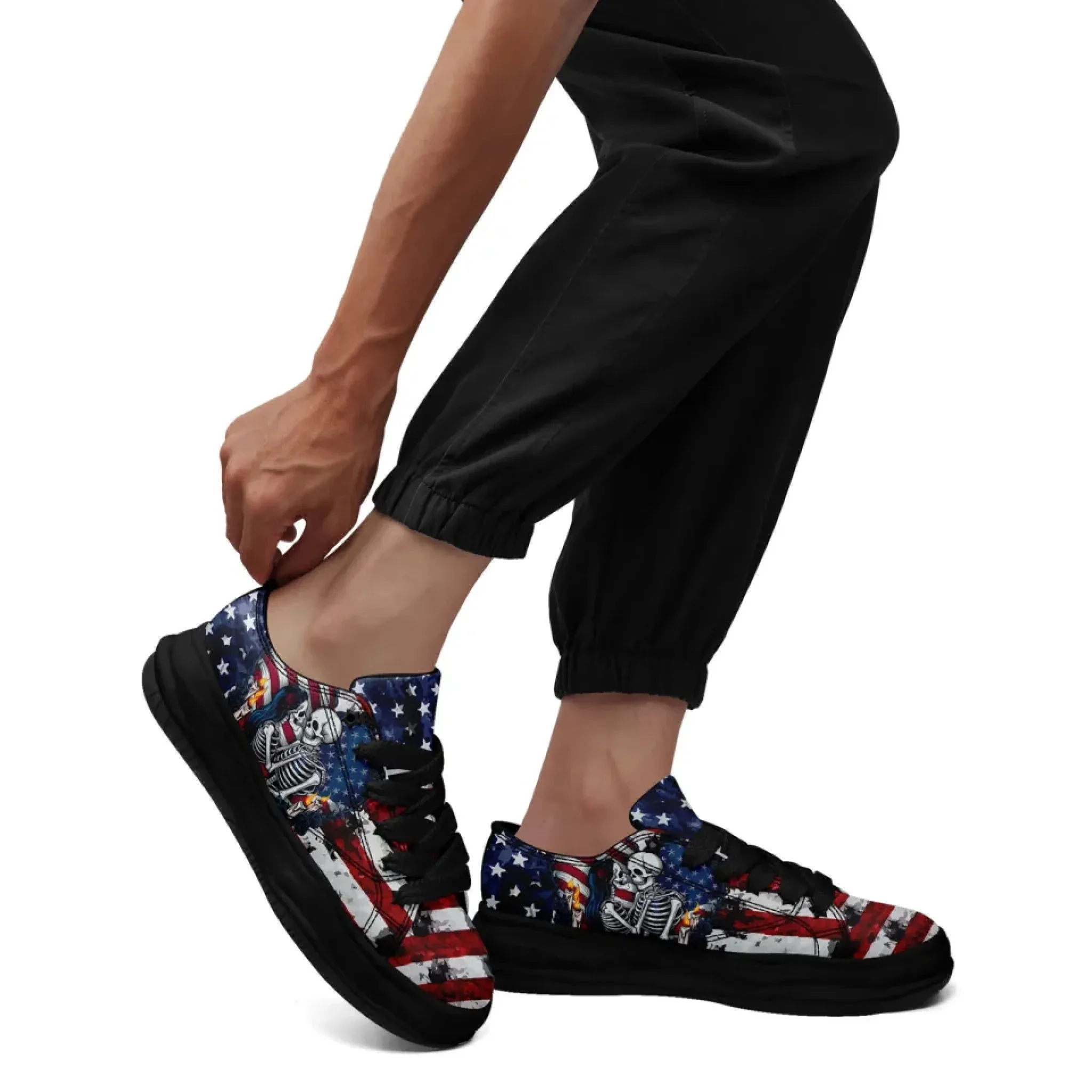 Personalized Gothic Style Sneakers, Custom Dark Gothic Shoes, Skull, Skeleton Comfortable Shoes