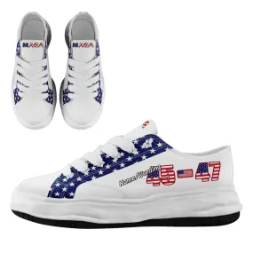 Personalized Trump 45-47 Sneakers, Custom Patriotic Lace-Up Shoes, Comfortable Unisex Shoes