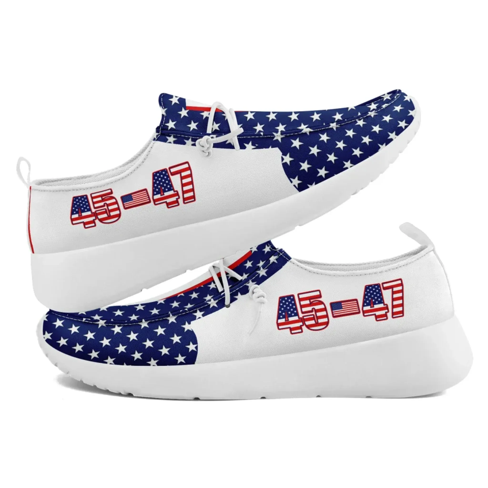 Personalized Trump 45-47 Sneakers, Custom Slip On Casual Shoes, Comfortable Unisex Shoes