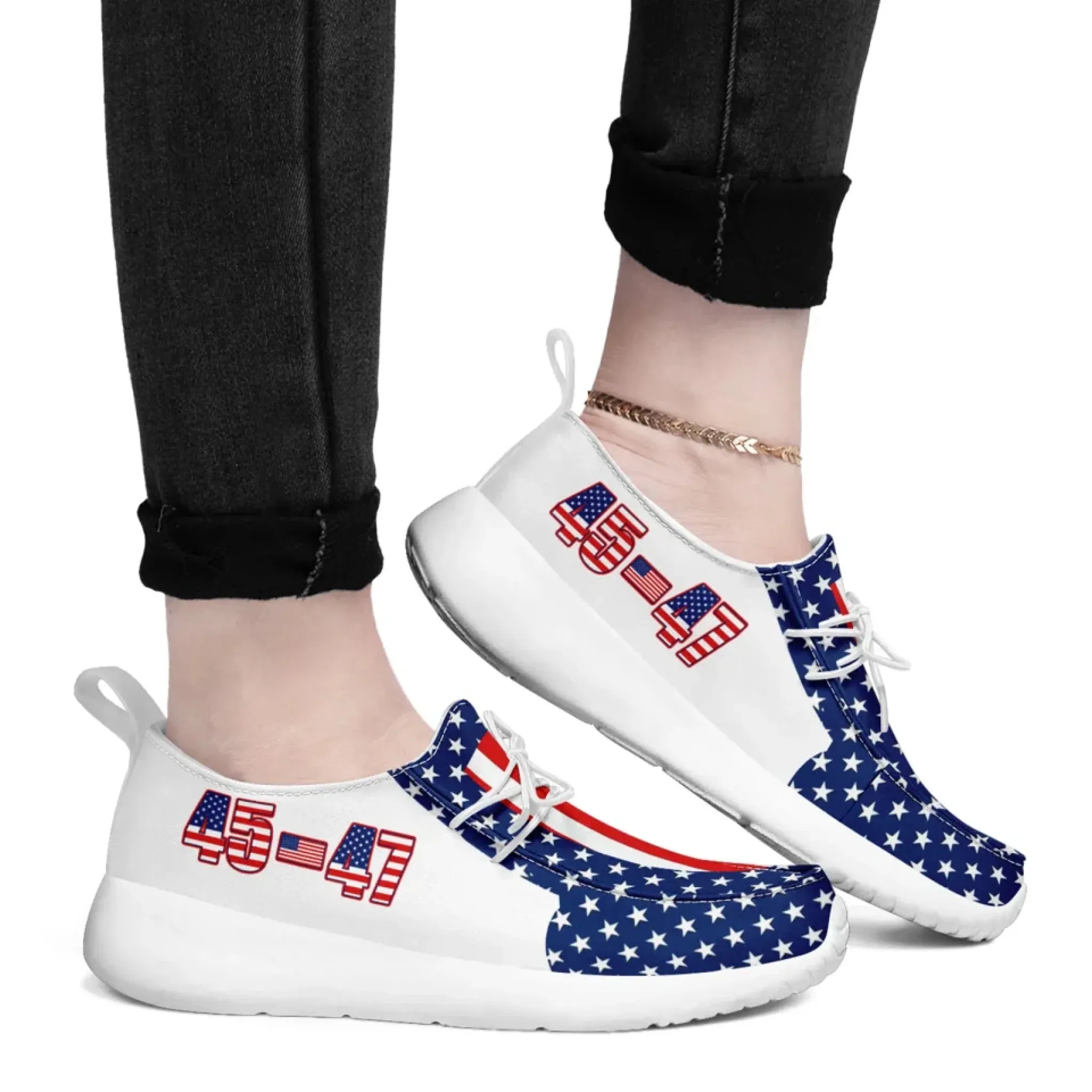 Personalized Trump 45-47 Sneakers, Custom Slip On Casual Shoes, Comfortable Unisex Shoes