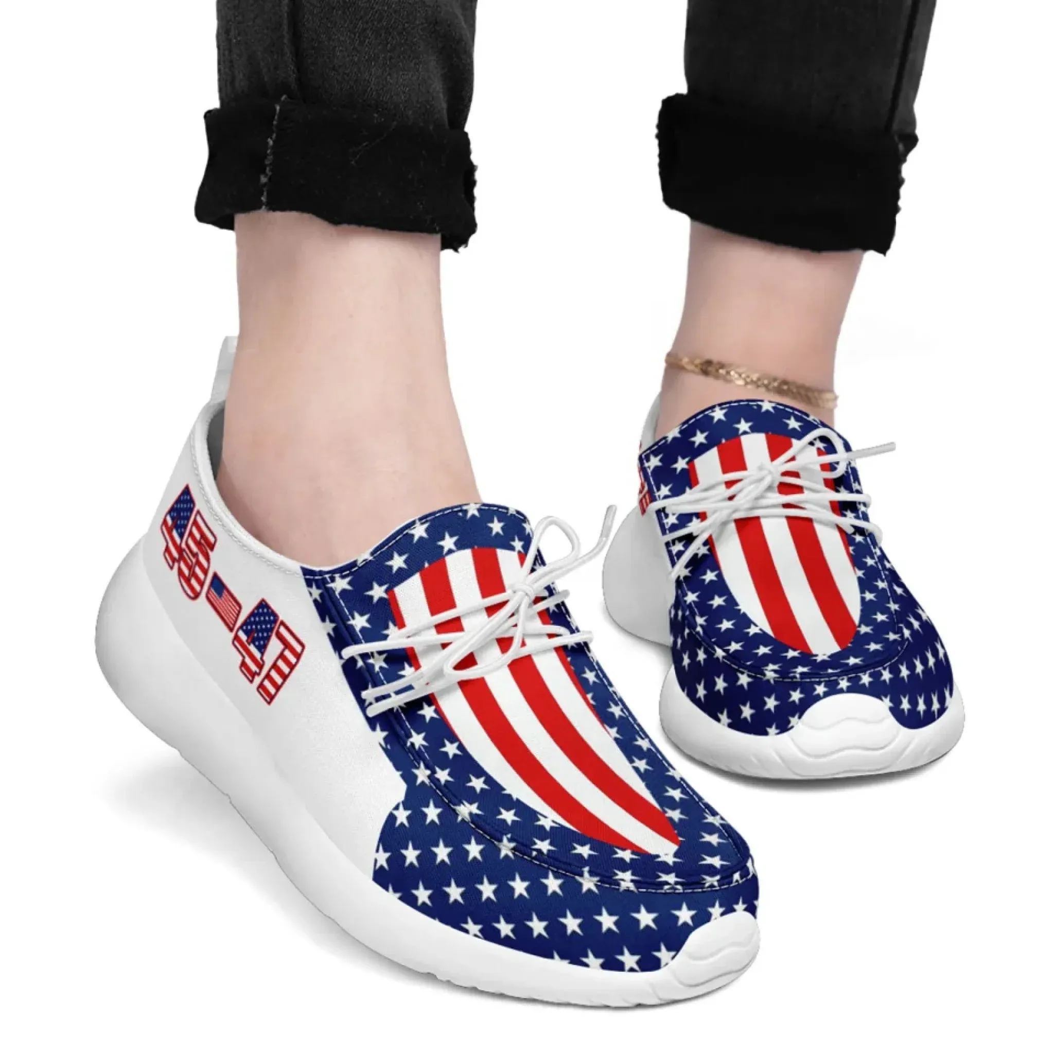 Personalized Trump 45-47 Sneakers, Custom Slip On Casual Shoes, Comfortable Unisex Shoes