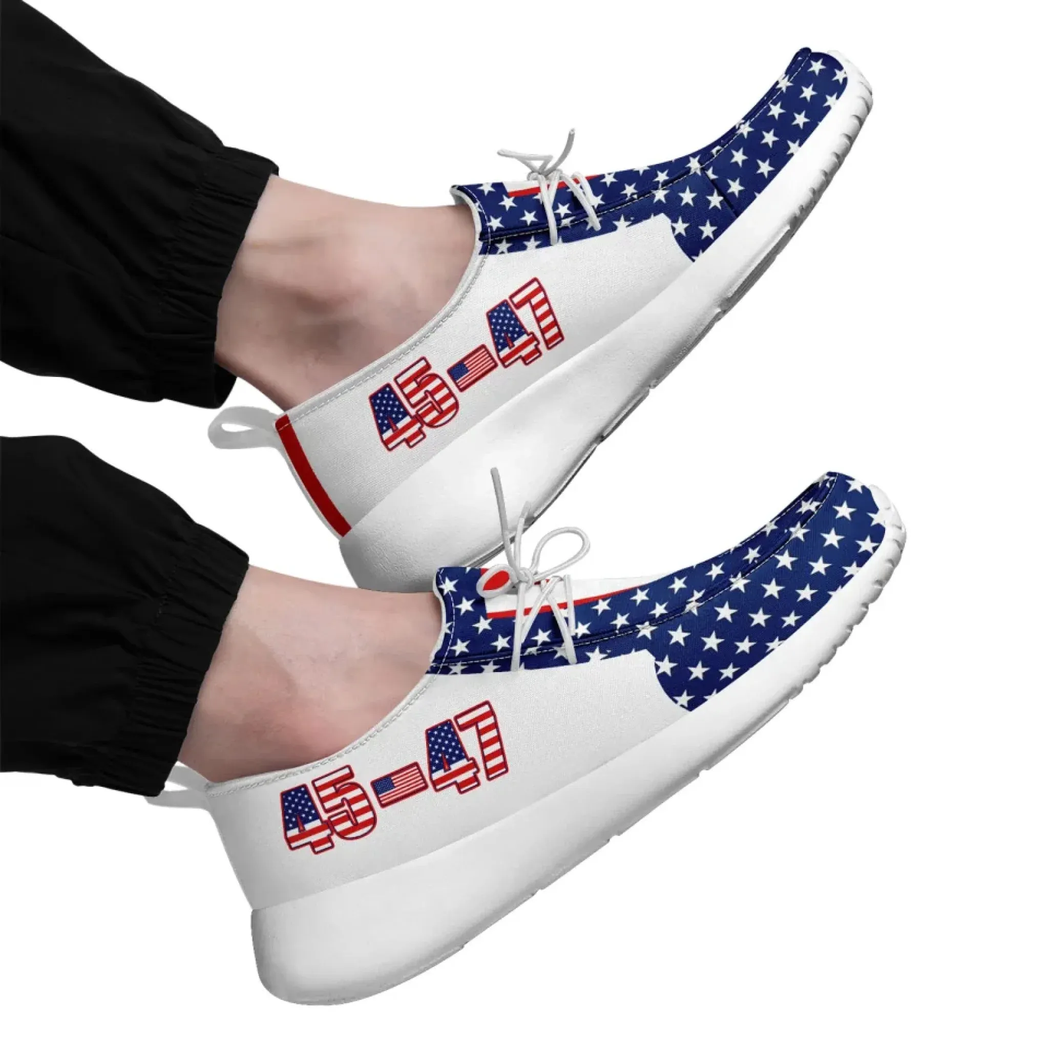 Personalized Trump 45-47 Sneakers, Custom Slip On Casual Shoes, Comfortable Unisex Shoes
