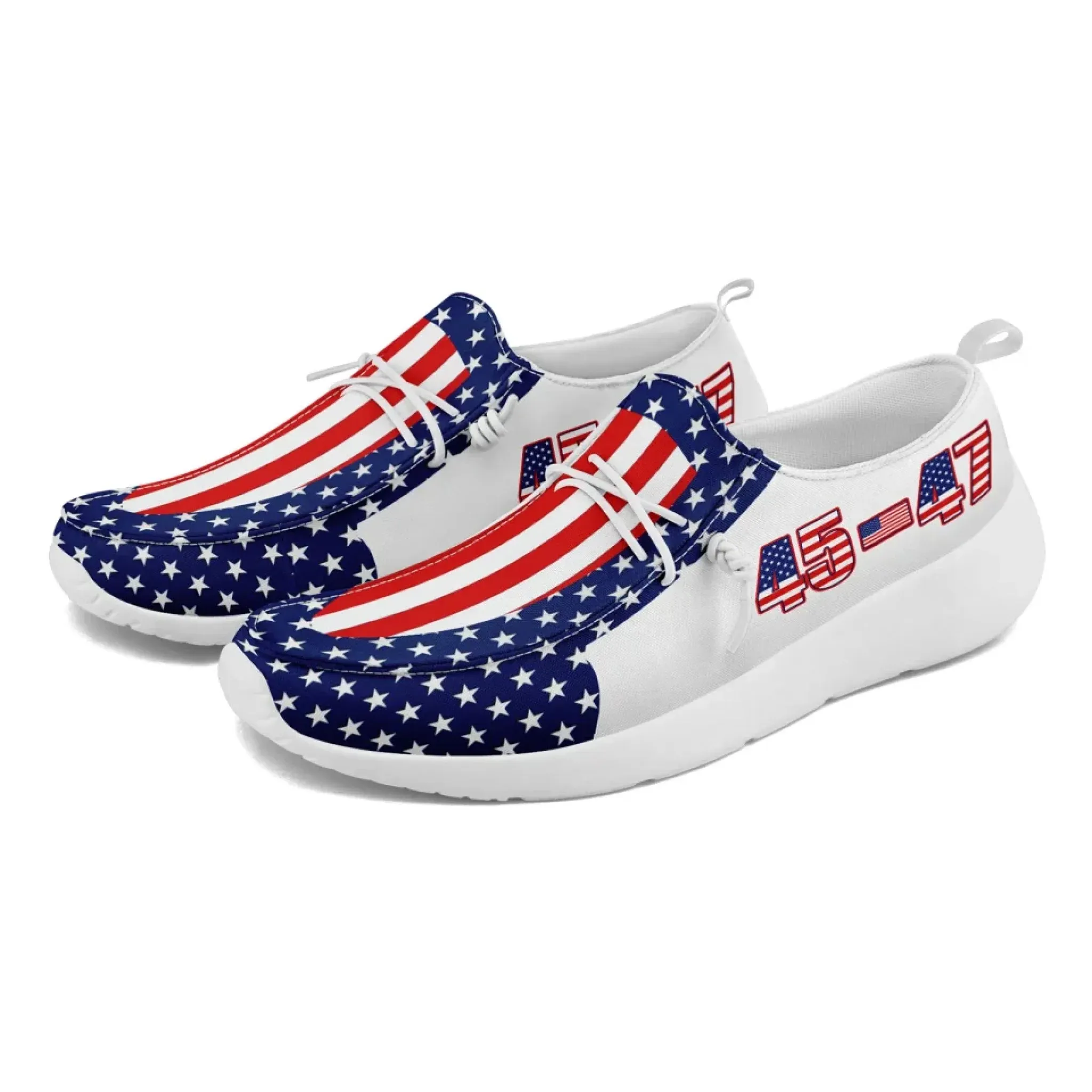 Personalized Trump 45-47 Sneakers, Custom Slip On Casual Shoes, Comfortable Unisex Shoes