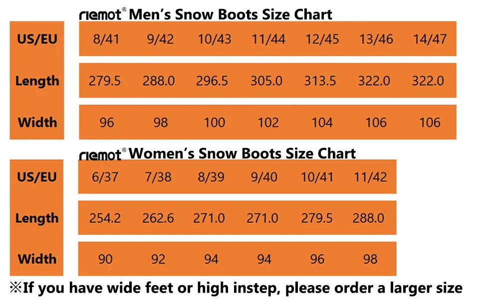riemot Men's Snow Boots Brown Waterproof & Slip-resistant Winter Boots