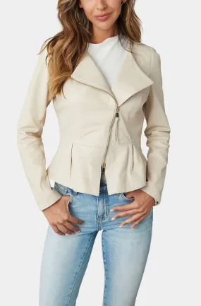 Ruffled Leather Jacket