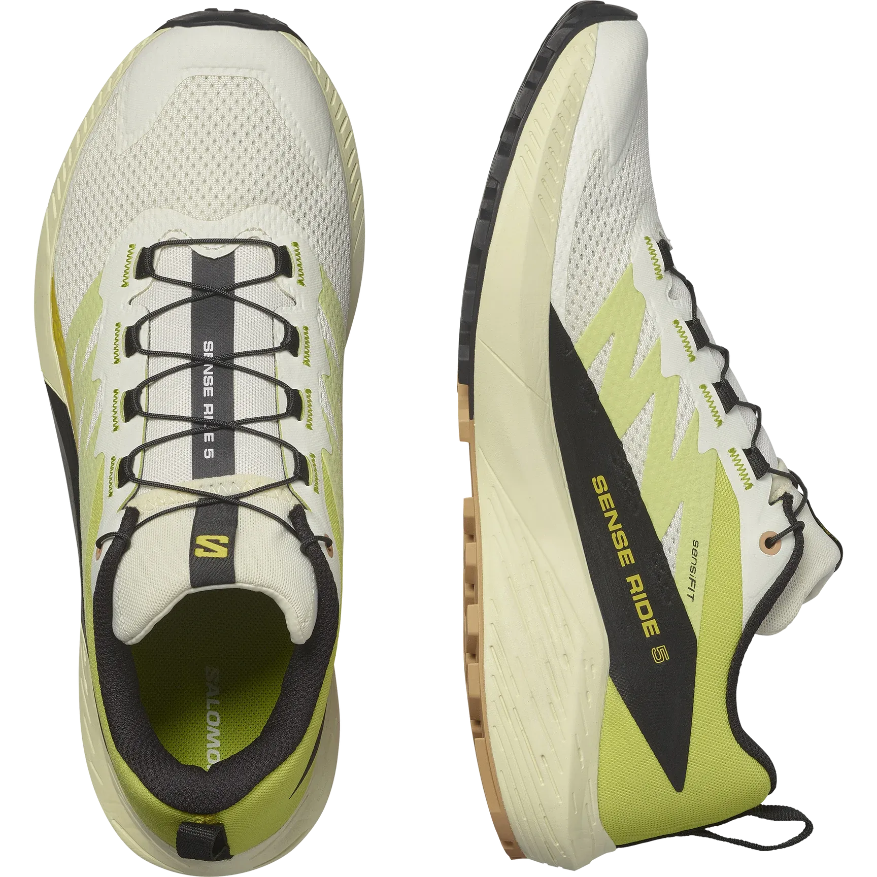 Salomon Sense Ride 5 Shoes (Men's) Vanilla Ice Sulphur Spring Black