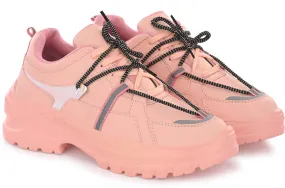 SHOE BLATE Walking Shoes For Women (Pink , 4)