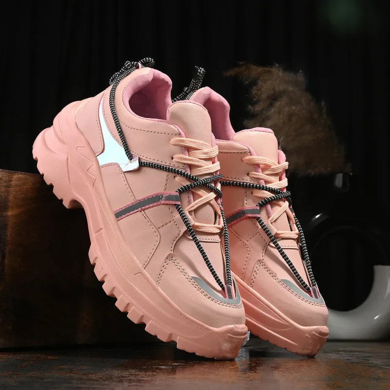 SHOE BLATE Walking Shoes For Women (Pink , 4)