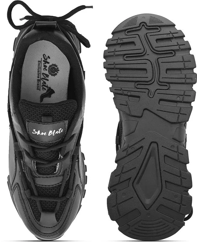 SHOE BLATE Women's/Ladies/Female/Girls Trendy Fashionable Lightweight Comfortable Partywear Training & Gym Shoes For Women (Black , 5)