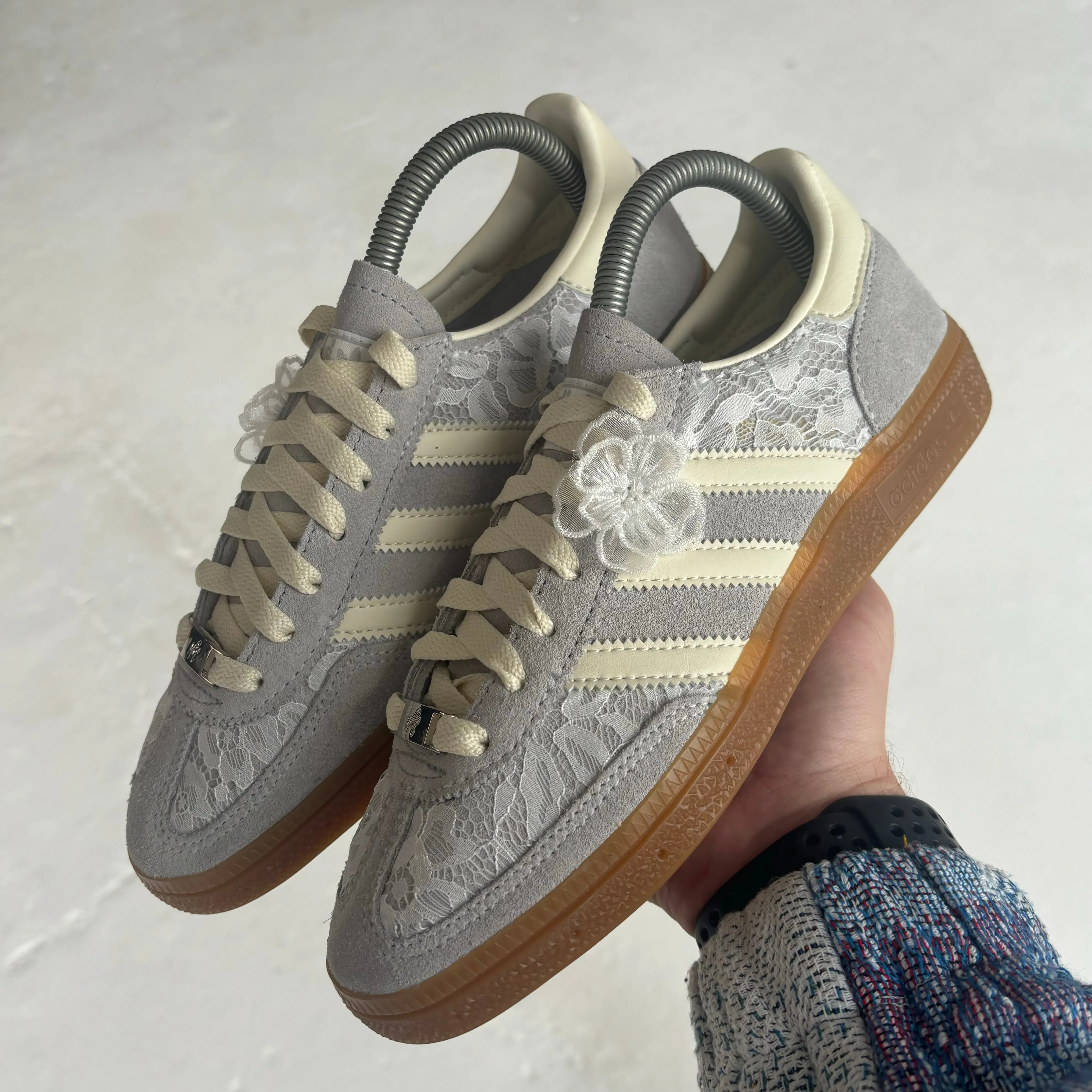 Spezial Lace Flower Grey Custom Adidas Samba