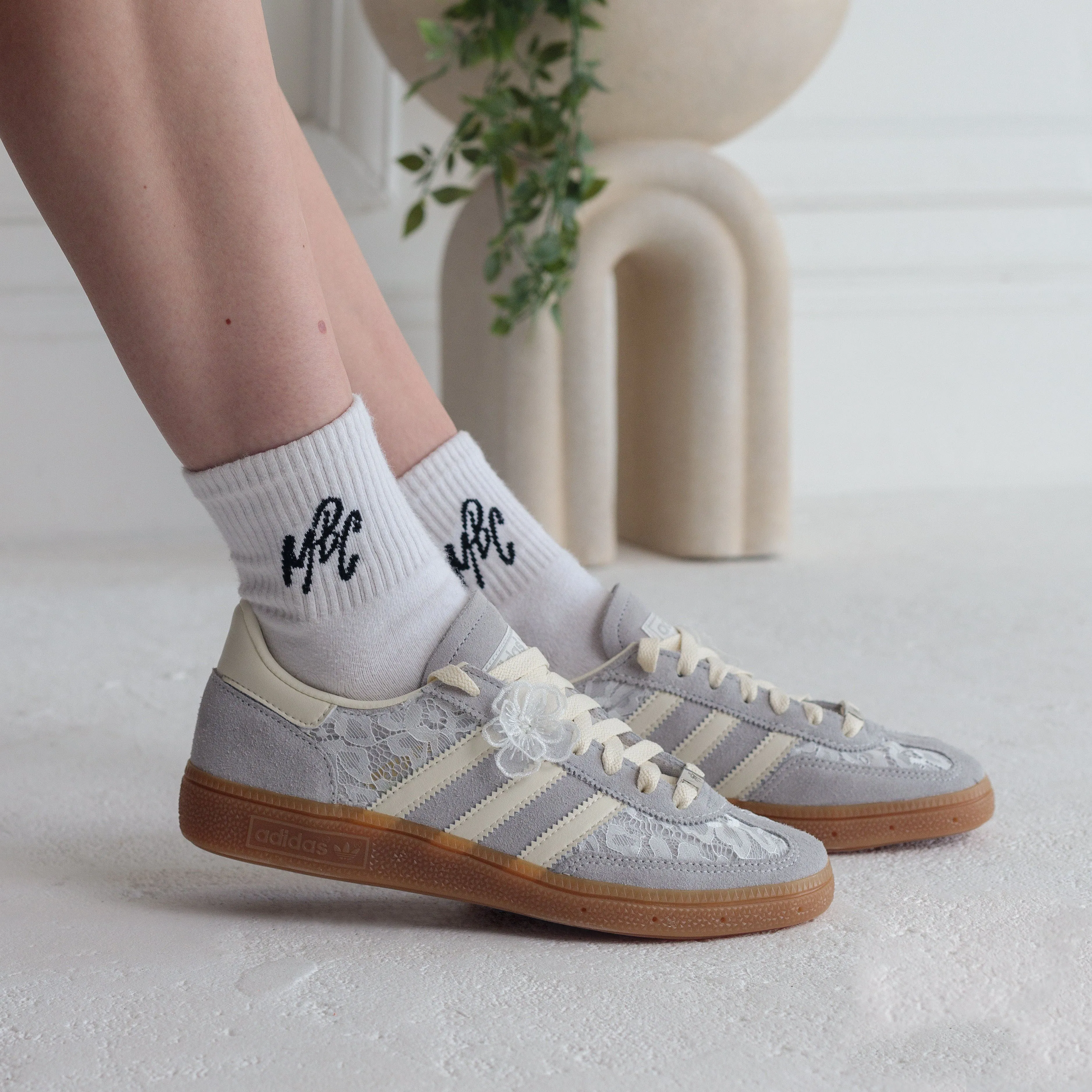 Spezial Lace Flower Grey Custom Adidas Samba