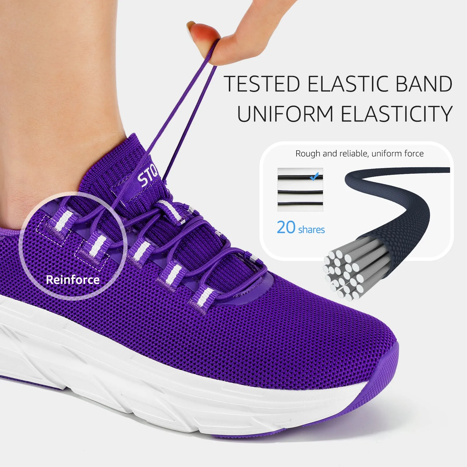 STQ Slip on Sneakers Women Orthopedic Walking Shoes for Plantar Fasciitis Relief