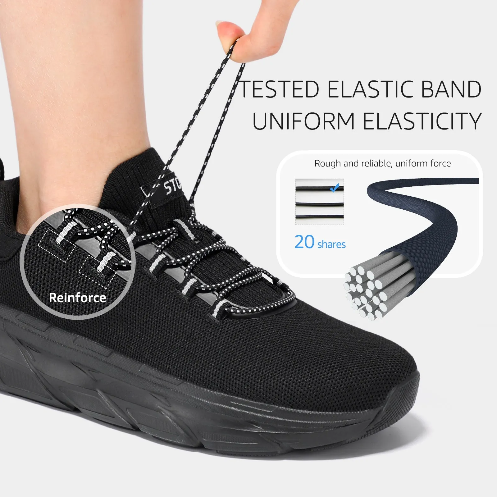 STQ Slip on Sneakers Women Orthopedic Walking Shoes for Plantar Fasciitis Relief