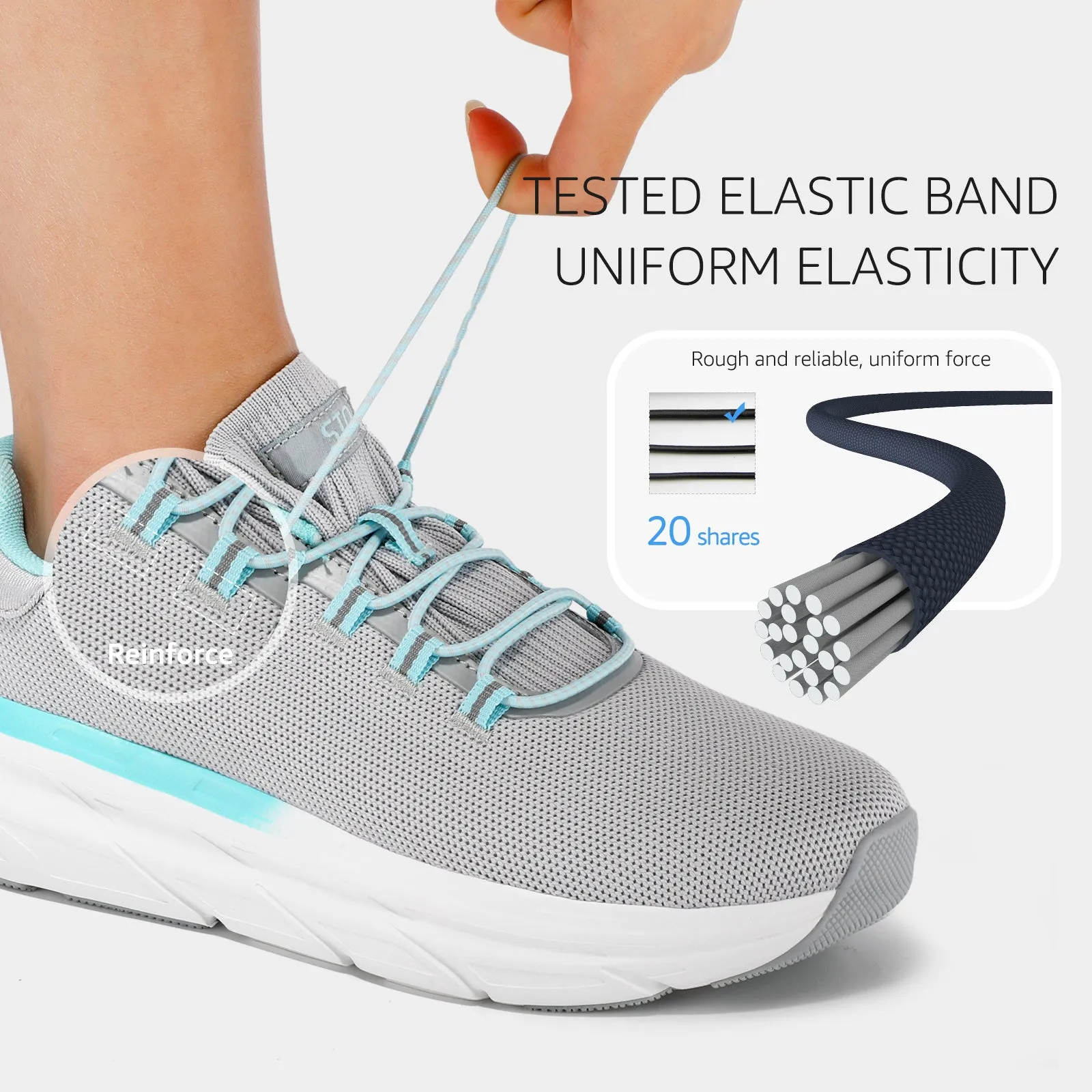STQ Slip on Sneakers Women Orthopedic Walking Shoes for Plantar Fasciitis Relief