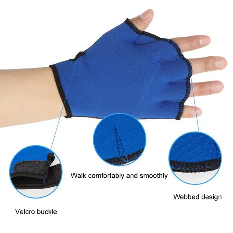 Swimming Training Duck Palm Webbing Multifunctional Snorkeling Gloves, Size: L(Black)