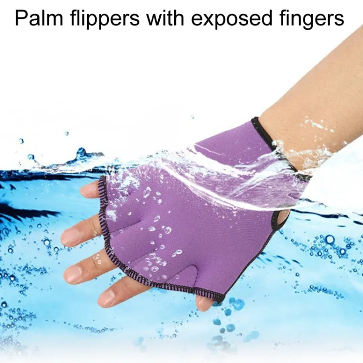 Swimming Training Duck Palm Webbing Multifunctional Snorkeling Gloves, Size: L(Black)