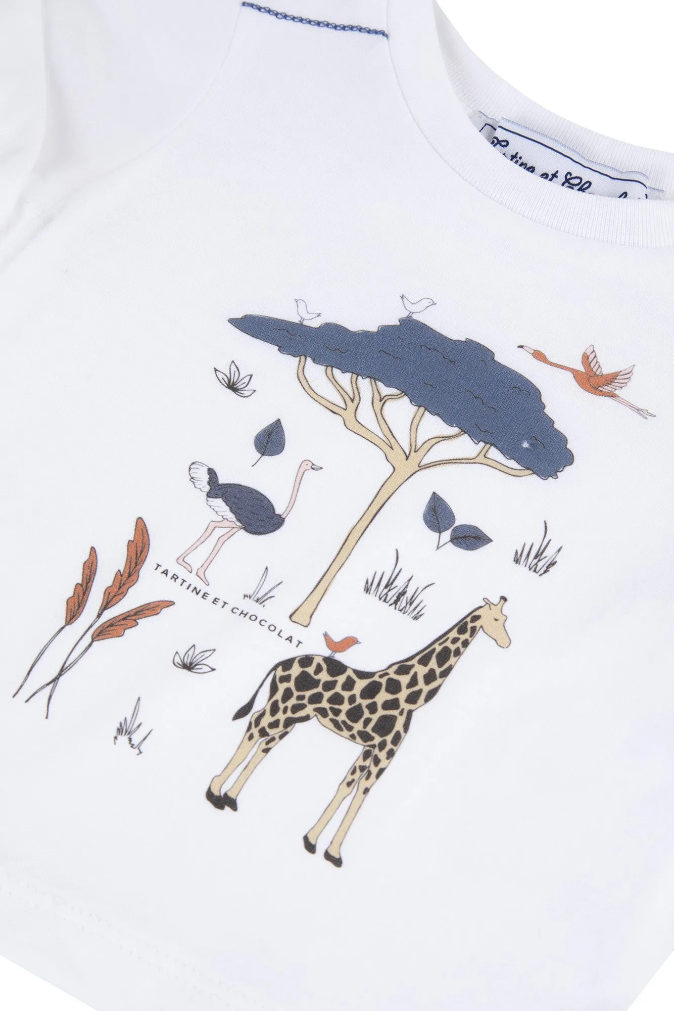 T-Shirt - White Illustration Wild Animals