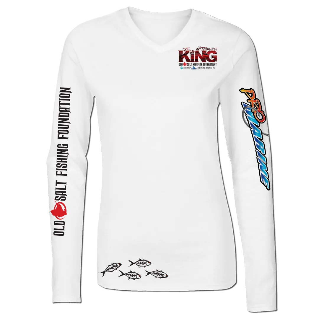 The KING - Fall 2020 Women's - Long Sleeve V-Neck Tournament Shirt - Performance - White