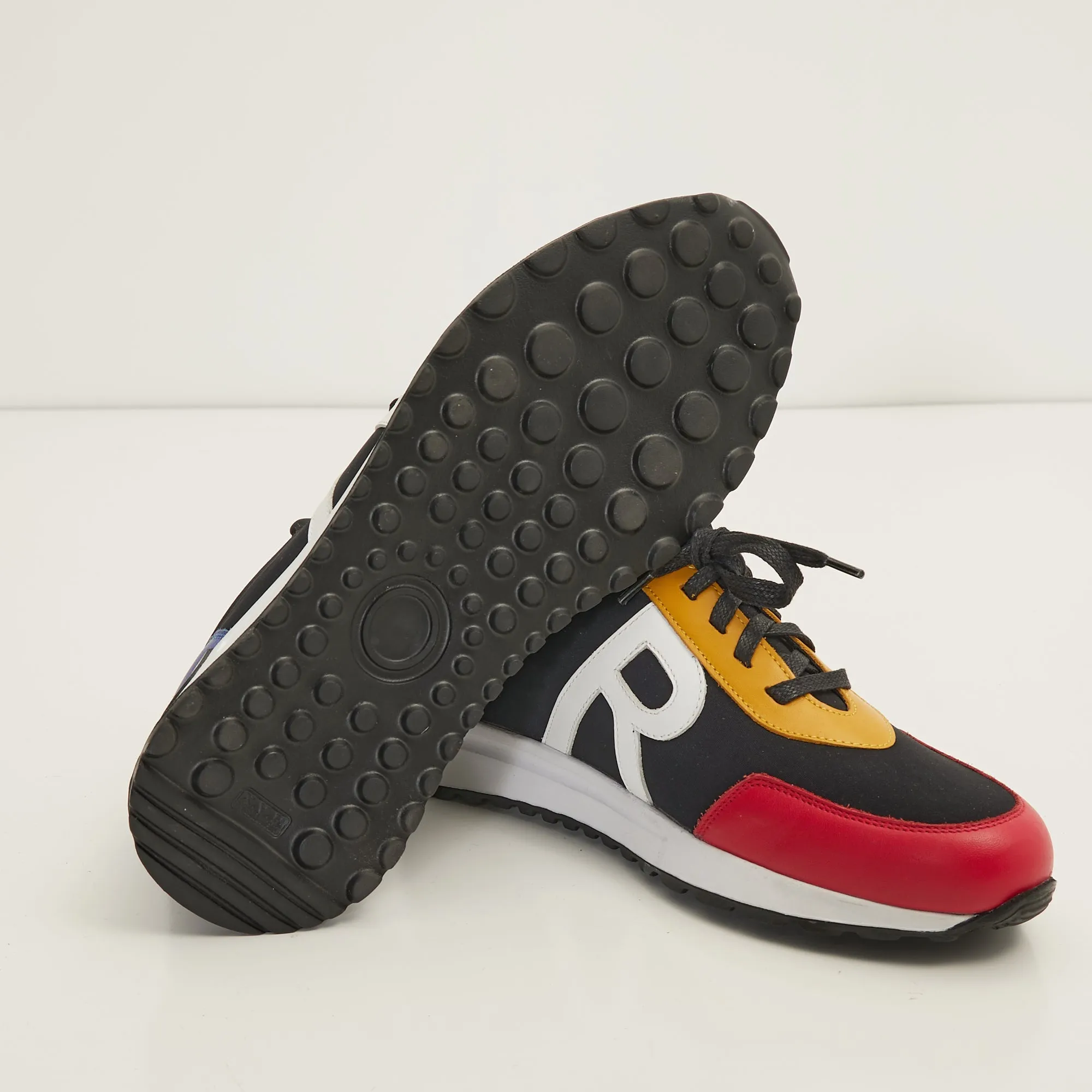 The Neoprene And Leather Slip On Racers - Multi Color