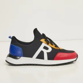 The Neoprene And Leather Slip On Racers - Multi Color