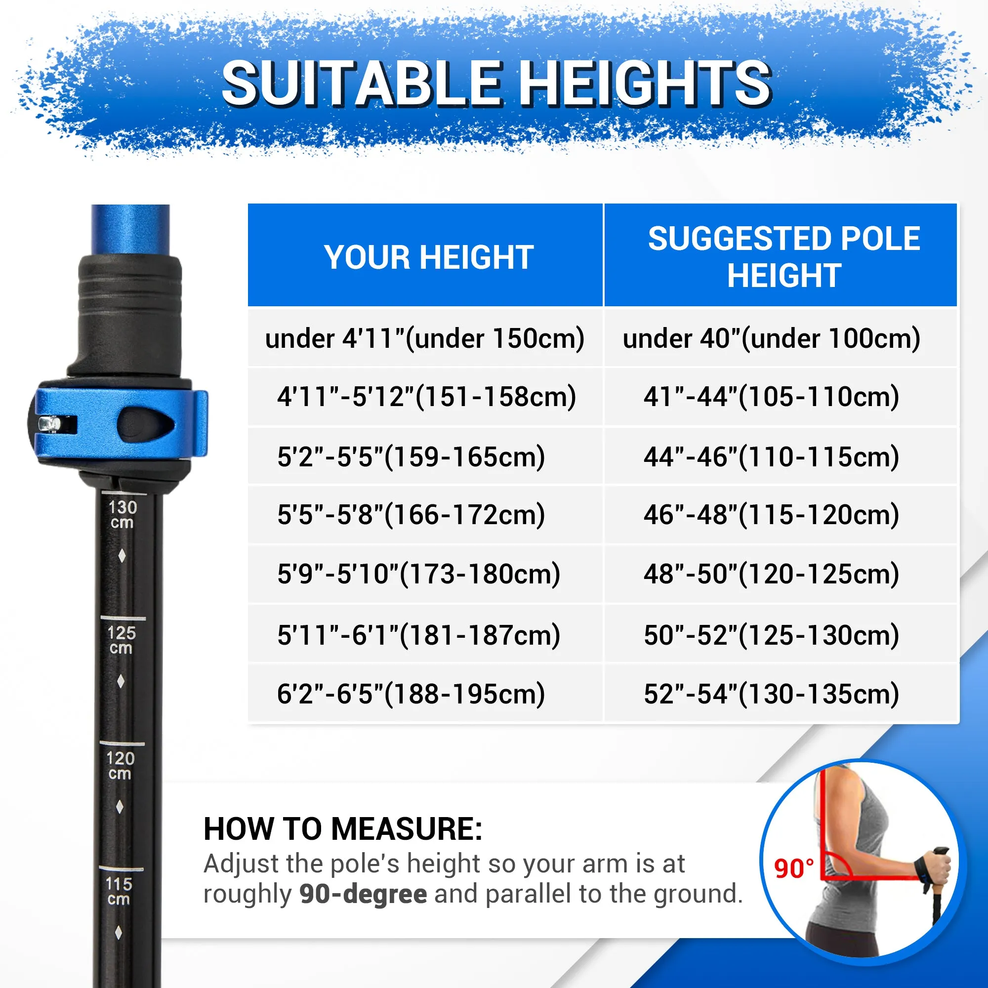 TheFitLife Trekking Poles for Hiking and Walking - Lightweight 7075 Aluminum with Metal Flip Lock and Natural Cork Grip, Walking Sticks for Men, Women, Collapsible, Telescopic, Camping Gear(Cyan)