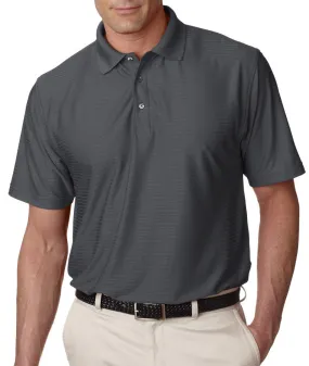 ultraclub(R) men's cool & dry elite tonal stripe performance polo - charcoal (5xl)