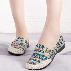 Vanccy Weaving Breathable Loafers  Comfortable Walking Casual Flats Shoes WF07