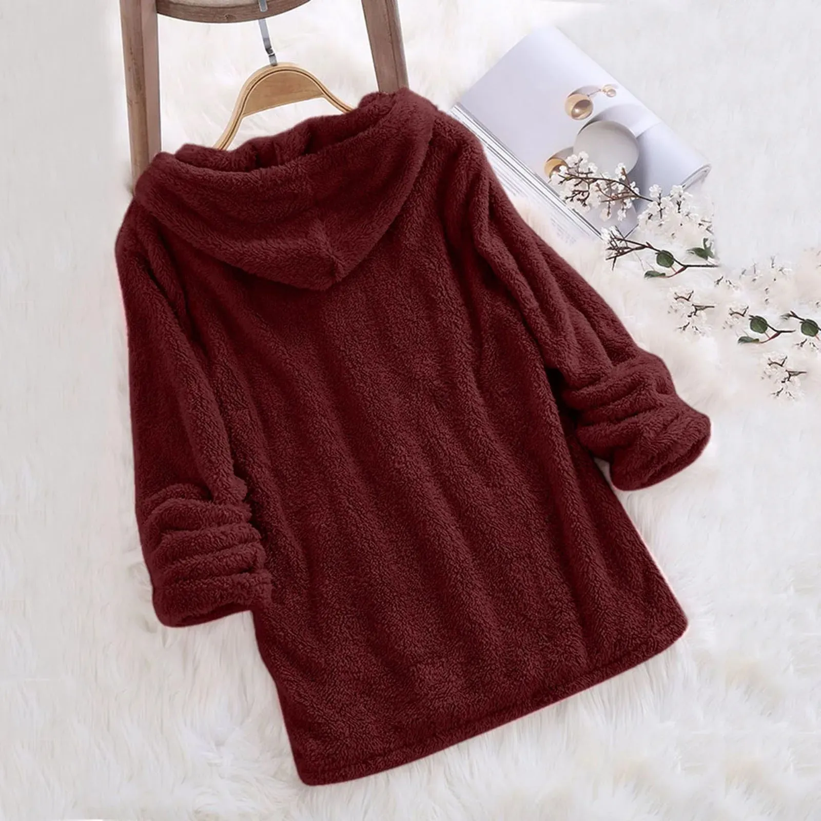 Viva Fleece Hoodie | Super warm lange fleecetrui met capuchon voor dames