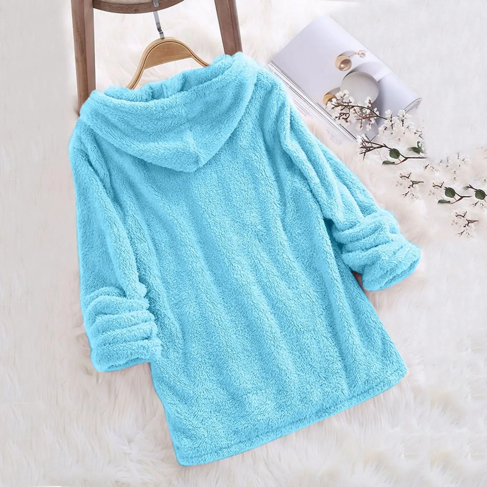 Viva Fleece Hoodie | Super warm lange fleecetrui met capuchon voor dames