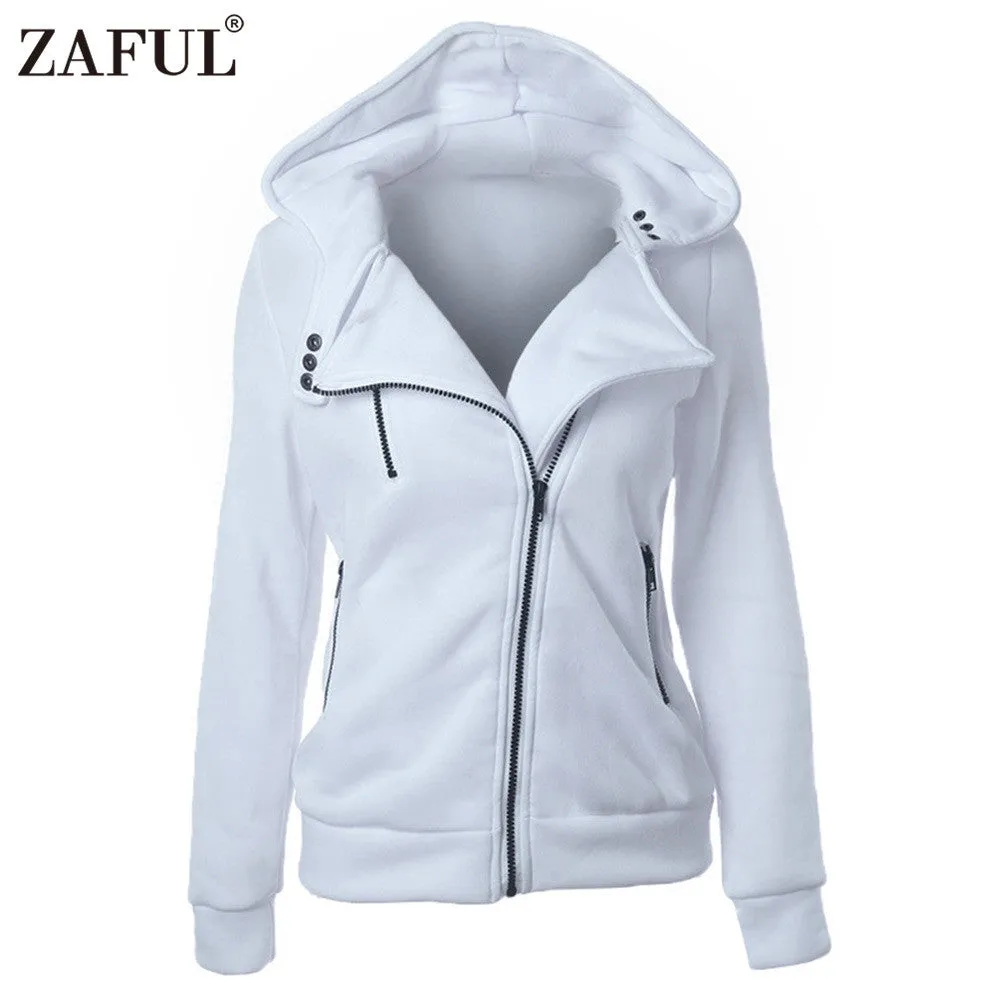 Women hoodie sweatshirt zipper V Neck Long Sleeve Warm partywear jacket