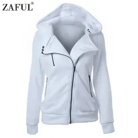 Women hoodie sweatshirt zipper V Neck Long Sleeve Warm partywear jacket