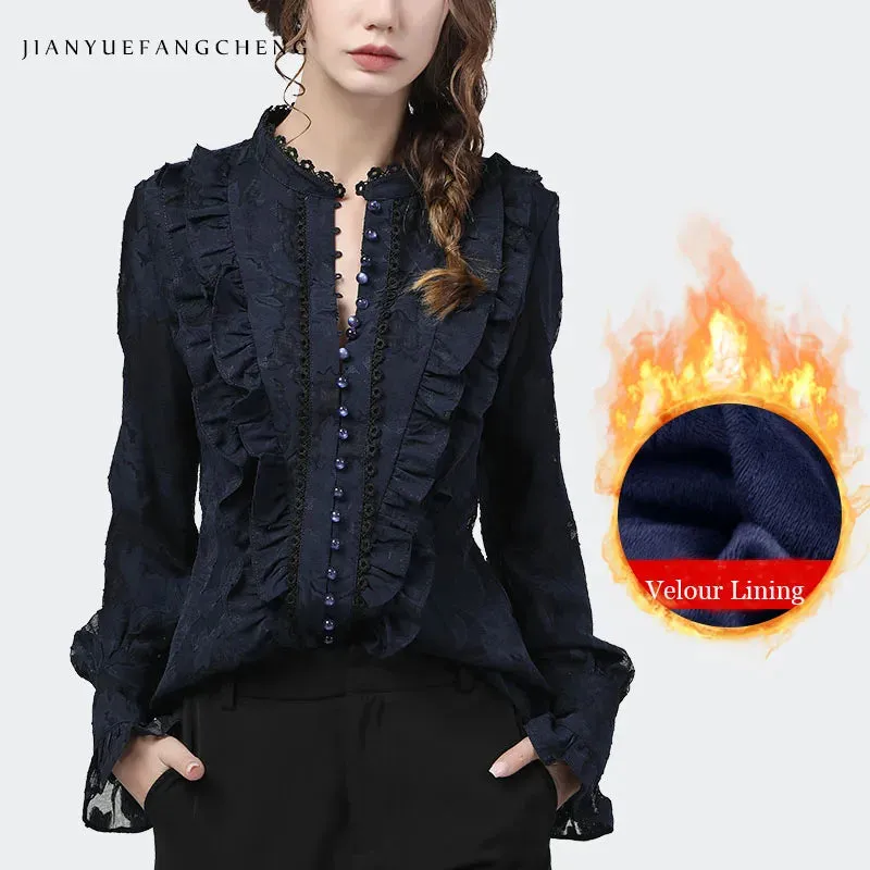 Women Long Flared Sleeve Lace Tops