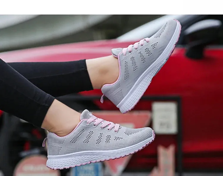 Women's Fashion Casual Shoes – Breathable Walking Mesh Flat Sneakers