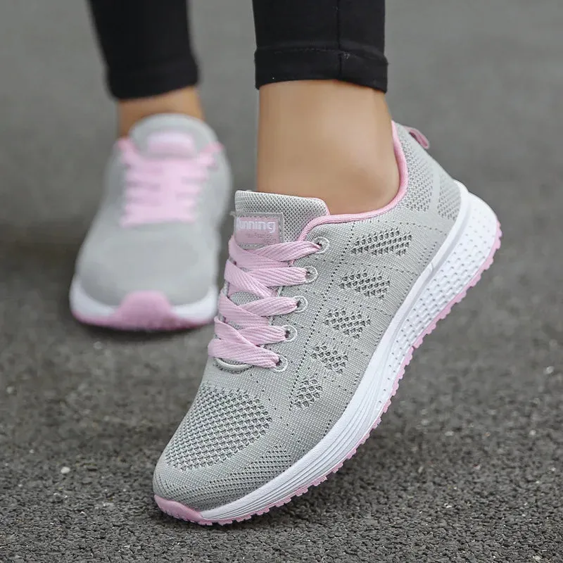 Women's Fashion Casual Shoes – Breathable Walking Mesh Flat Sneakers